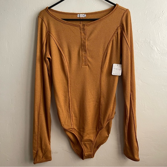 Free People Sloane Bodysuit / Amber Size: M - Picture 2 of 8